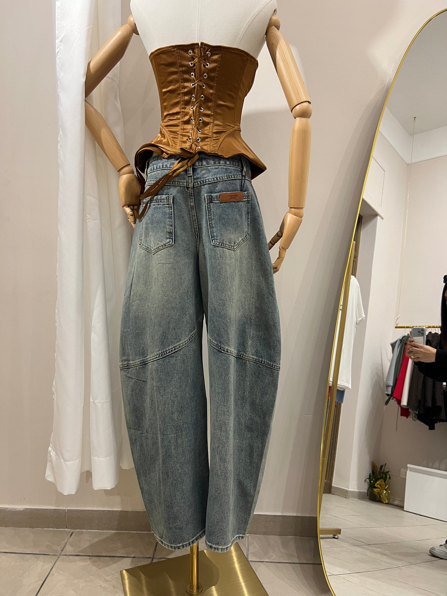 Jeans Balloon in denim scuro