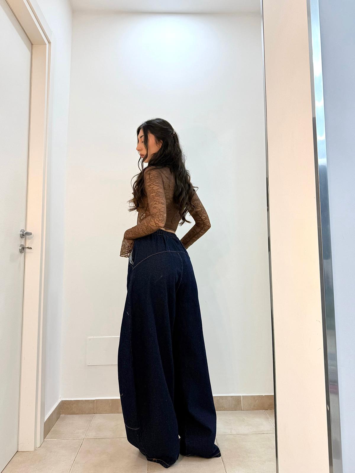 Pantalone balloon in denim