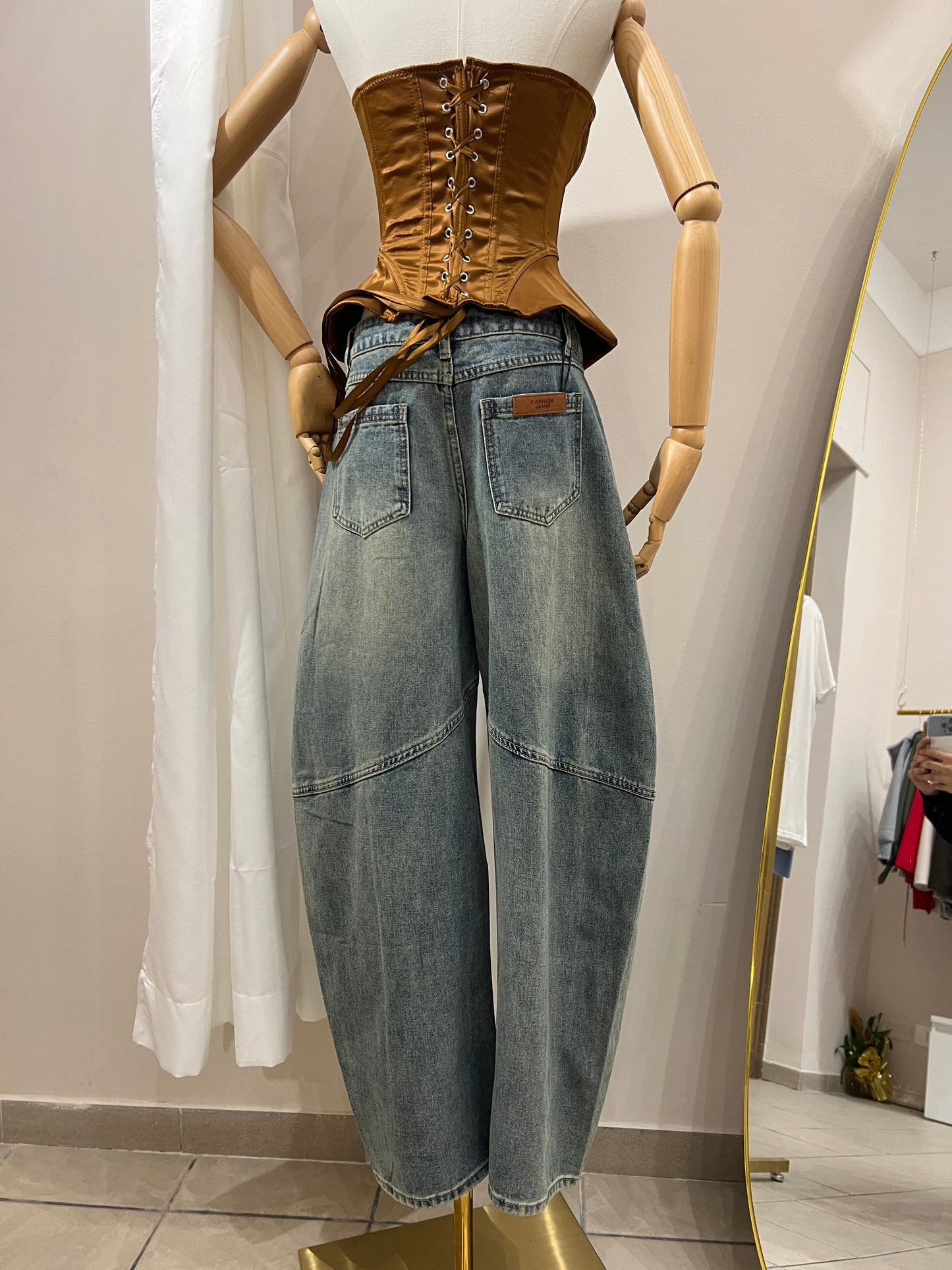Jeans Balloon in denim scuro
