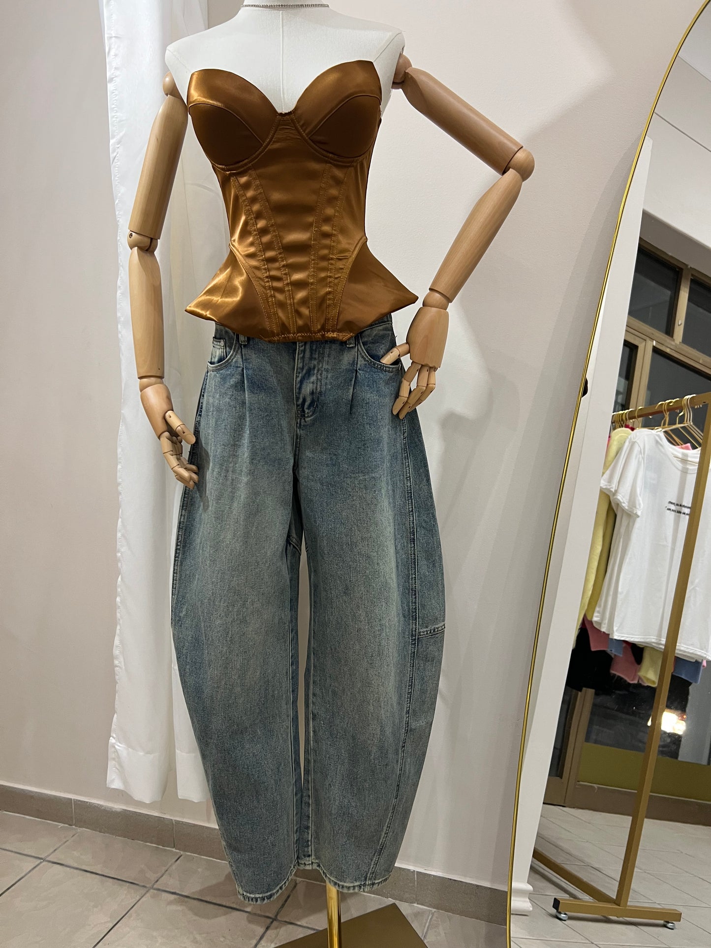 Jeans Balloon in denim scuro